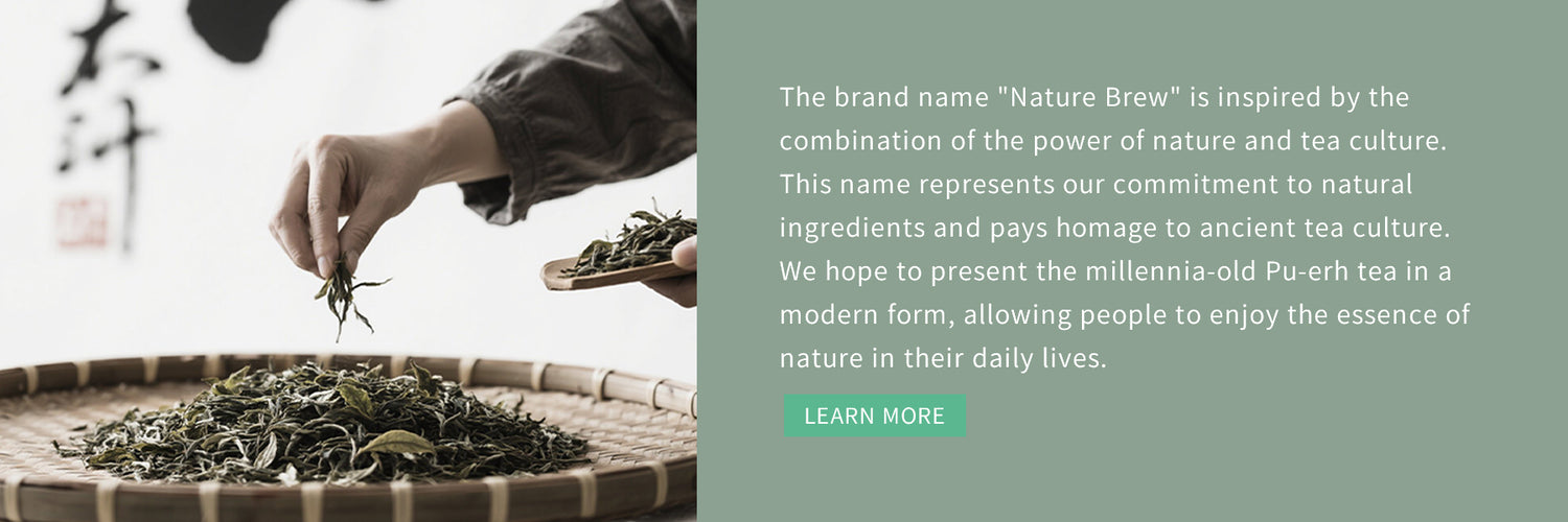 The brand name "Nature Brew" is inspired by the combination of the power of nature and tea culture. This name represents our commitment to natural ingredients and pays homage to ancient tea culture. We hope to present the millennia-old Pu-erh tea in a modern form, allowing people to enjoy the essence of nature in their daily lives.